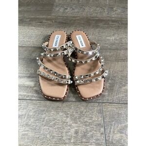 Steve Madden Women's 'Skylar' Size 9 Tan Studded Pyramid Sandal